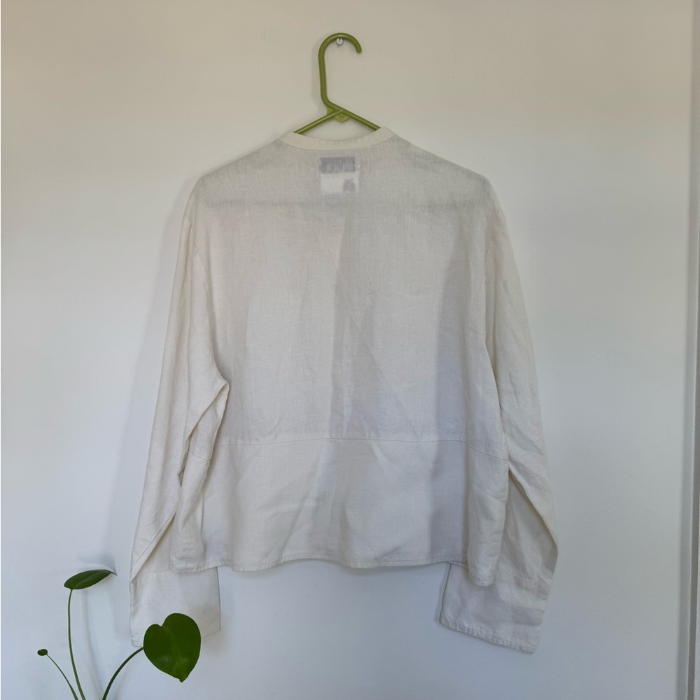 Flax White Button-Up Jacket Classic - image 2